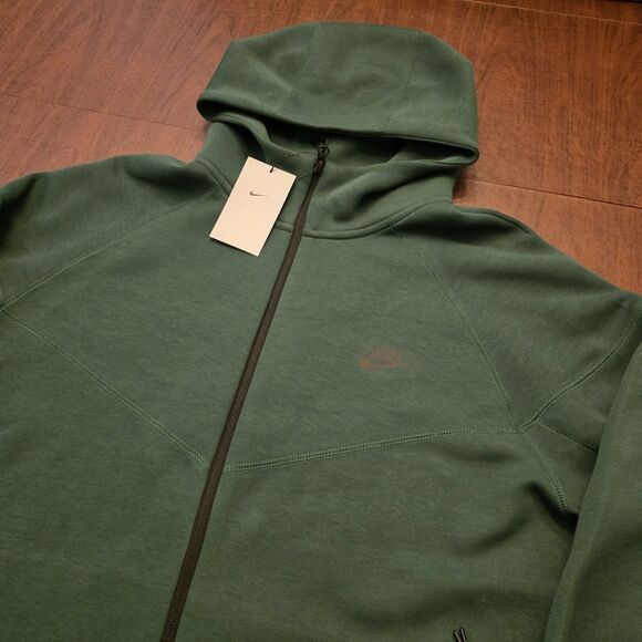 Nike Tech Fleece Windrunner Green Full Zip Hoodie FQ1883-341 Men's Size XXL - Picture 2 of 4
